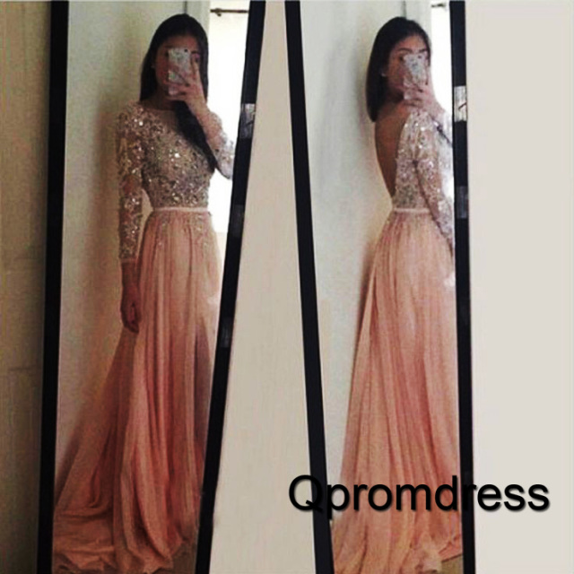 light orange prom dress
